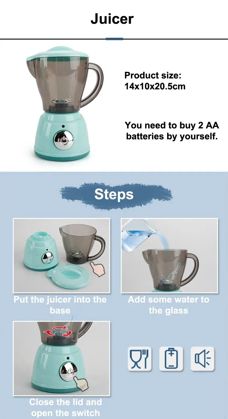 Kitchen Toys Set Kids Pretend Play Home Appliances Washing Machine Toaster Microwave Juicer Egg Cooker Girls Boys Play House Toy