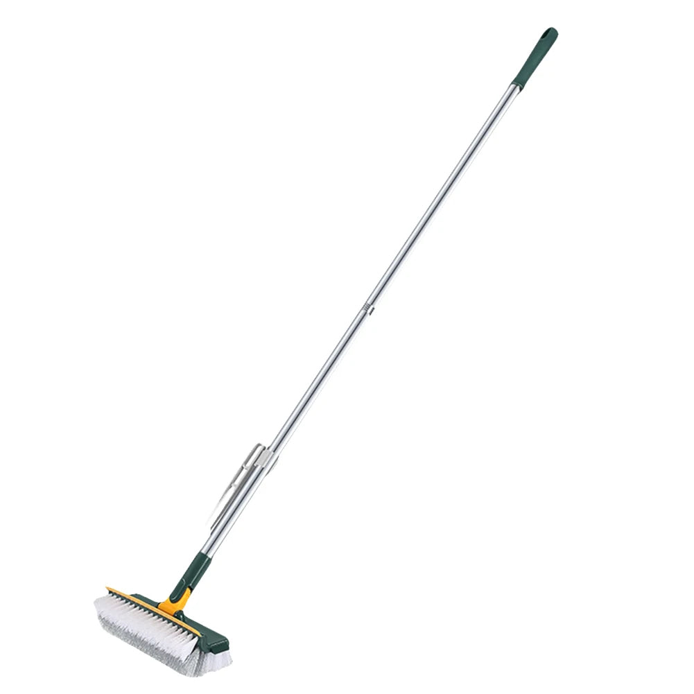 3 in 1 Floor Scrub Brush with Right Angled Bristle & Scraper Long Handle Grout Brush Shower Scrubber for Bathroom Tub Tile Floor