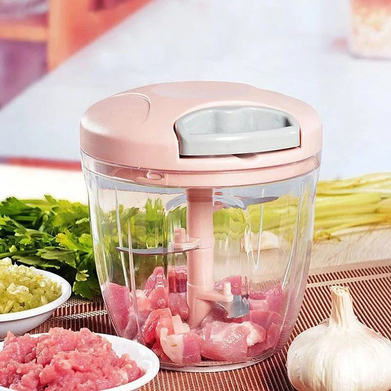 500/900ML Manual Garlic Chopper Press Stainless Steel Multi-Purpose Food Cutter Heavy Duty Ergonomic Kitchen Tool