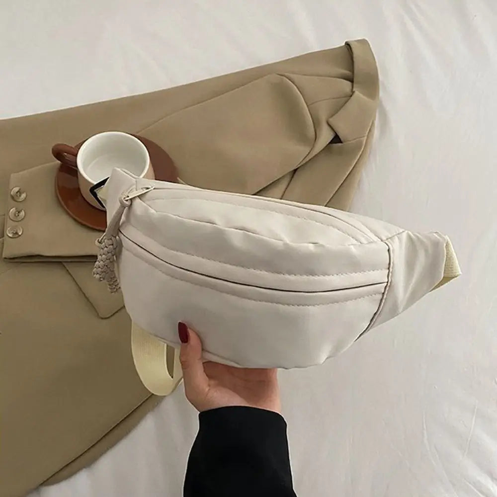 New Canvas Crossbody Bags Large Capacity Korean Simplified Shoulder Bag Lightweight Solid Color Dumpling Bag Travel