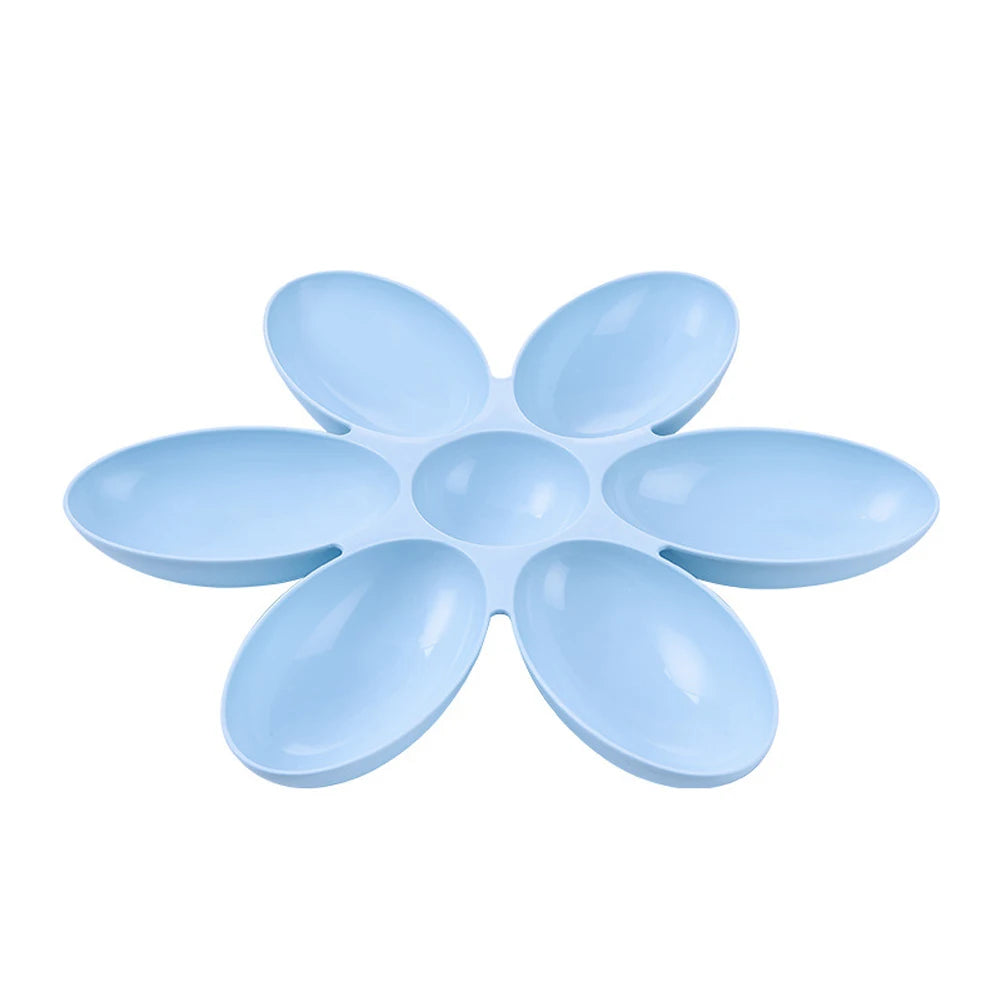 6-in-1 Petal-Shaped Pet Feeder – Food and Water Bowl for Cats & Dogs, Plastic Pet Feeding Container