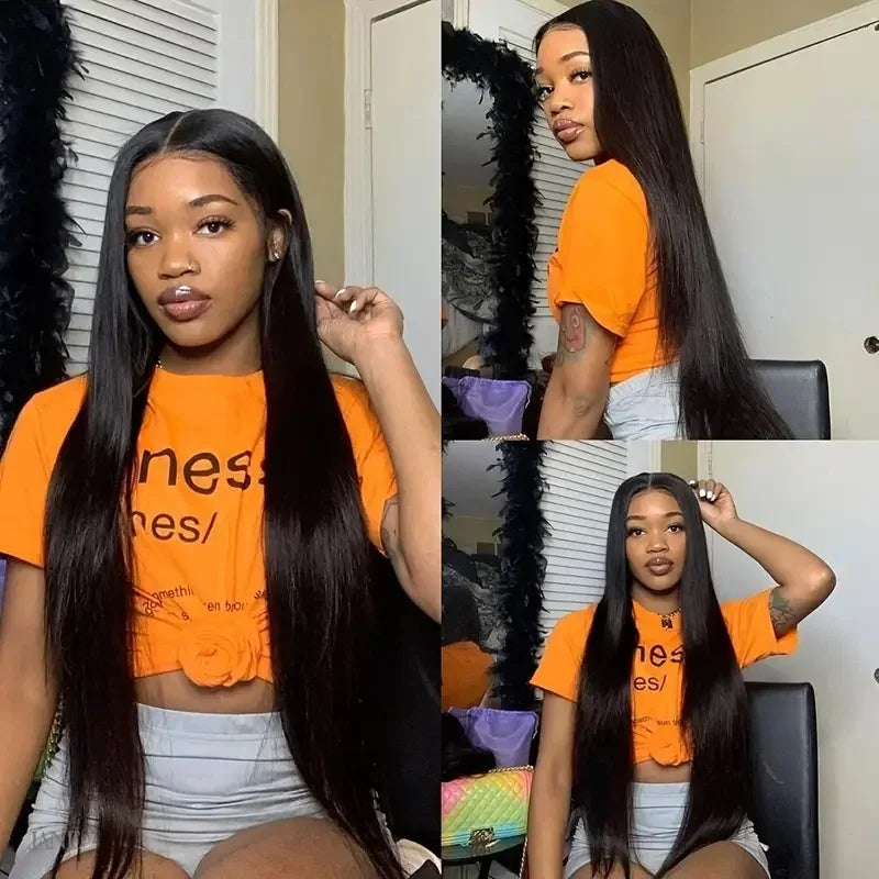 Lafino 200% Density Hd Lace Wig 13x6 Human Hair Straight 13x4 Lace Front Wig Human Hair Bone Straight Black Wig Brazilian Hair