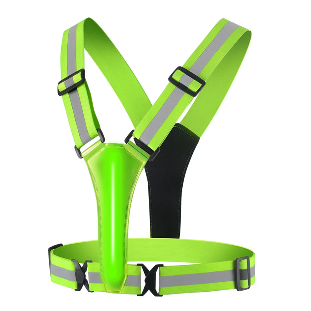 LED Glowing Reflector Straps Adjustable Reflective Night Running Vest High Visibility Night Running Riding Clothing Elastic Band