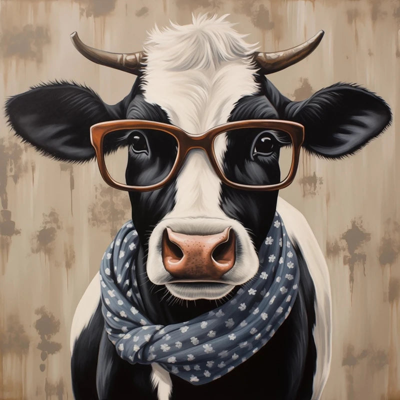 Cute Cow DIY Diamond Painting Kit Funny Ox Animals Pictures Diamond Embroidery Mosaic Oil Painting Handicraft Home Decor
