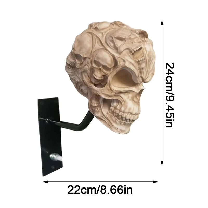 Motorcycle Helmet Skull Holder Helmet Storage Rack Wall Mount Hat Rack Resin For Coats, Caps, Baseballs And Rugby Helmet