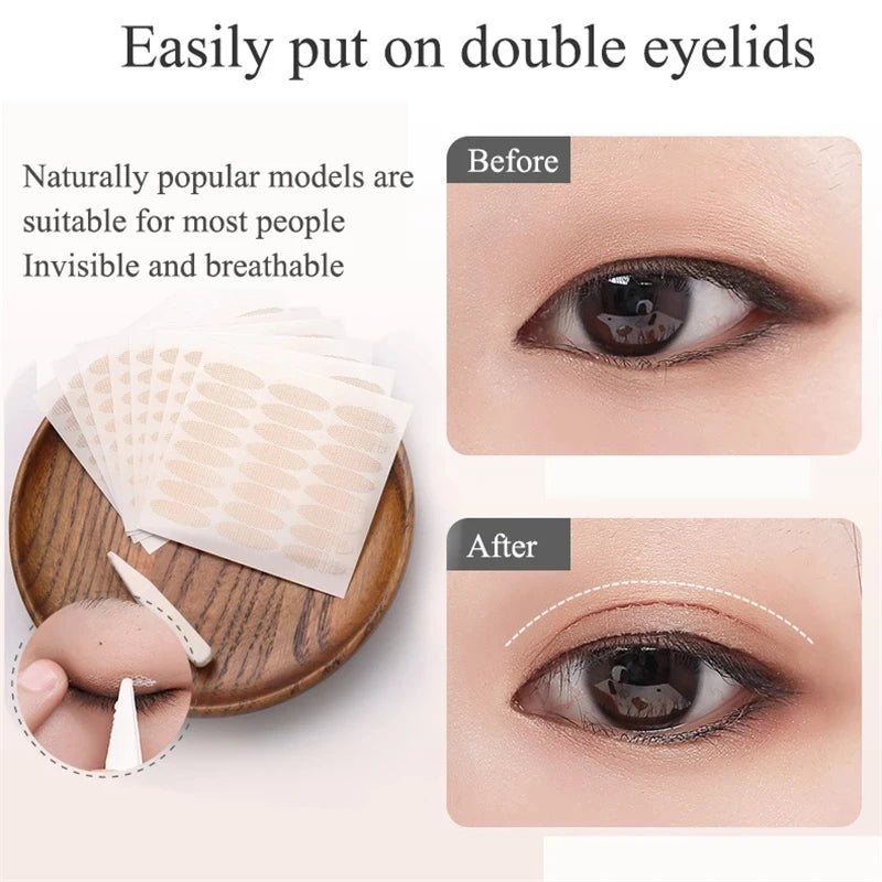 240pcs Lace Eyelid Stickers – Invisible Mesh Double Eyelid Tape for Eye Makeup and Beauty Tools