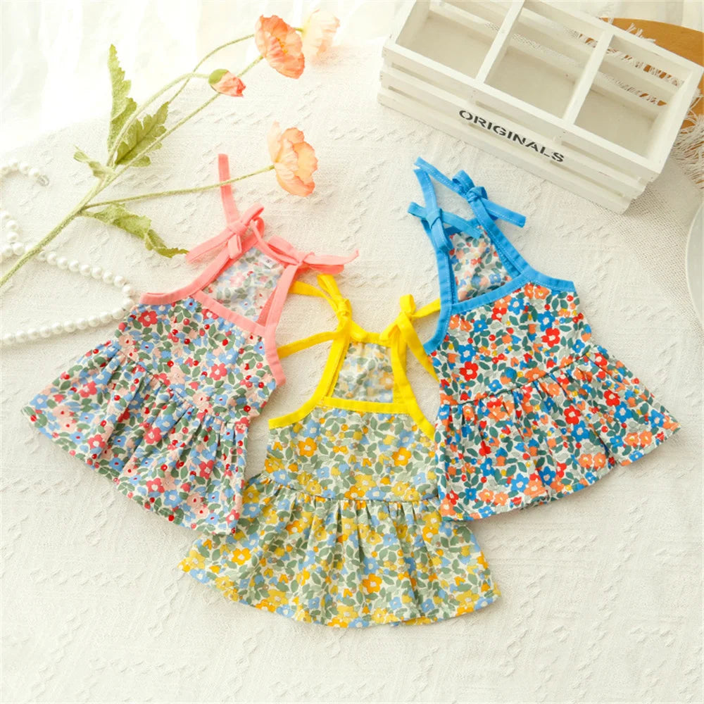 Summer Green Sphynx Cat Suspender Skirt Love Flower Pet Princess Dresses for Cats Gotas Katten Kedi Dog Dress mascotas Clothes