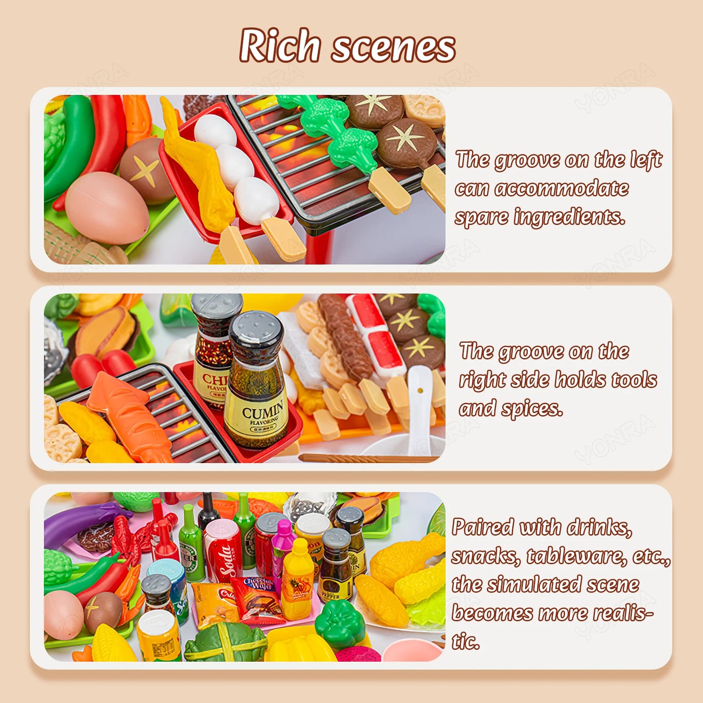 Kitchen Pretend Play Toys Barbecue Set