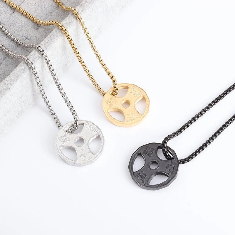 Titanium Steel Dumbbell Necklace