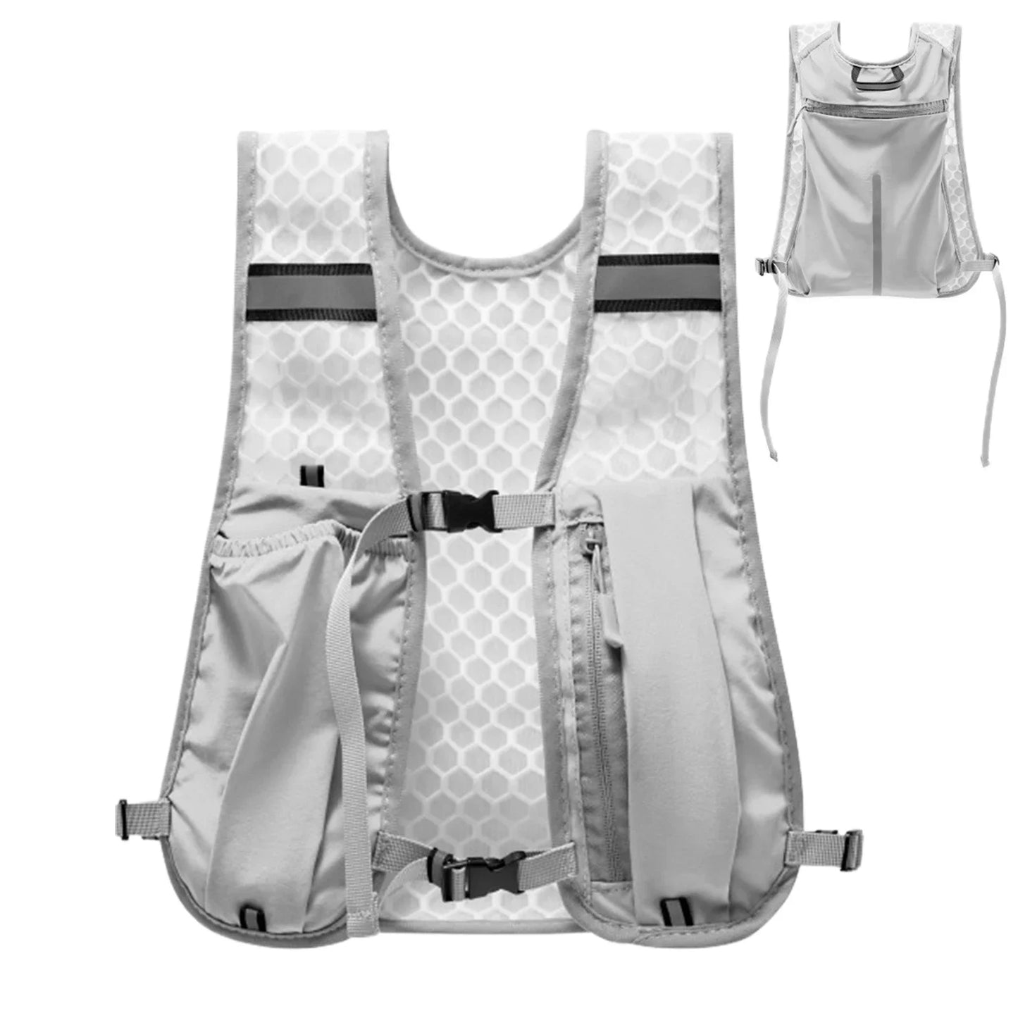 Running Vest Reflective Hydration Water Chest Pack Lightweight Running Water Bottle Storage Vest With Phone Holder Cycling Vest