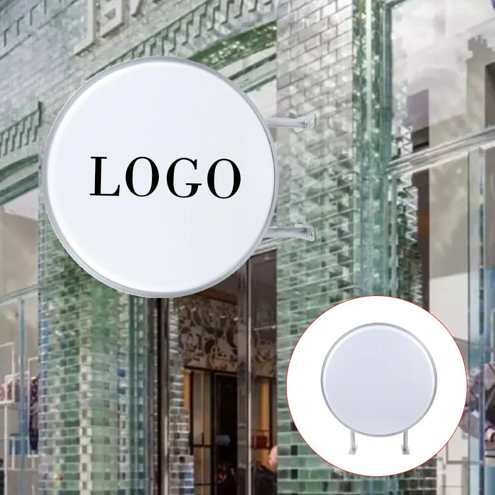 LED Round Light Box Sign, 10000K, Dual-Sided Display, Easy Installation, Energy-saving