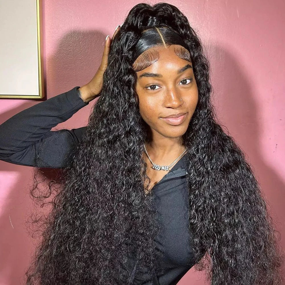 Deep Wave 250% High Density 13x6 HD Lace Frontal Human Hair Wig Brazilian Curly Water Wave Lace Frontal Wigs For Women CEXXY
