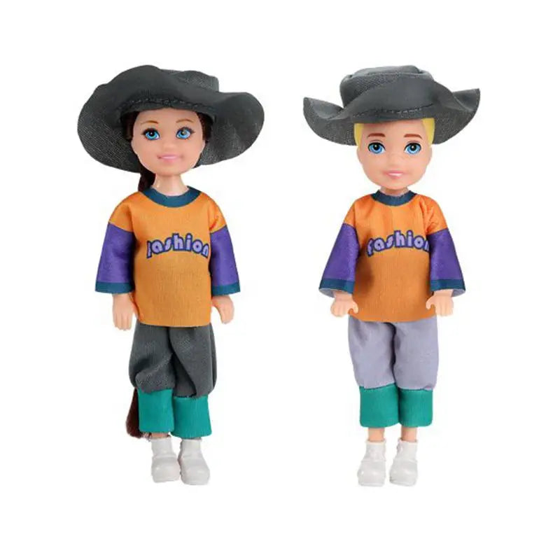 Hot Sale Kawaii 2 Items / Lot Kids Toys 5 Inch Baby Doll Little Girls Boys Princess For Girl DIY Family Game Best Present