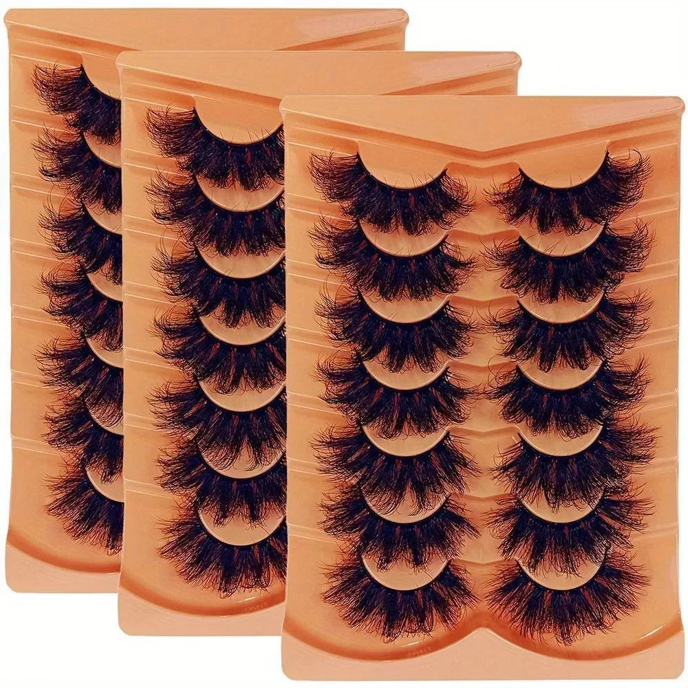 21Pairs 3-Pack 3D fluffy false eyelashes for dramatic false eyelashes Messy False Eyelashes Fluffy Thick Lashes