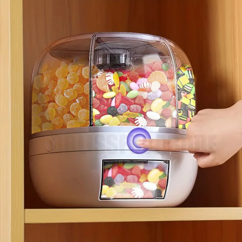 Rotary Dispensing Candy Bucket, Multi-grid Large Capacity Grain Storage Container,candy,grain Food,large Capacity Storage Bucket