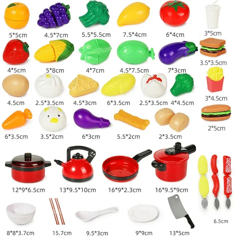 Set For Kids Kitchen Toys Girl Cooking Baby Cutting Fruit Cooking Kitchen Utensils Children's Simulation Education Pretend Play
