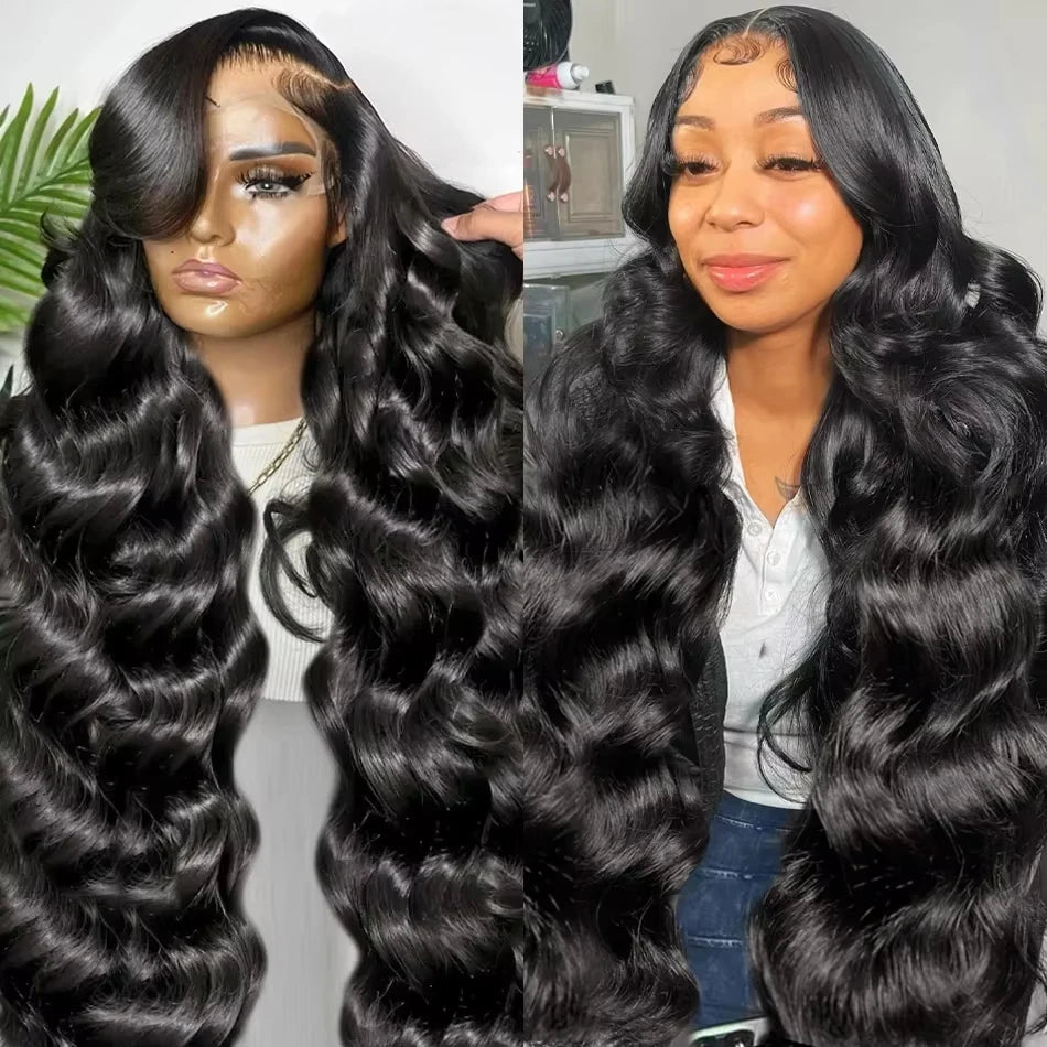 Lafino 200% Density 40 Inch Lace Front Human Hair Wig Body Wave Lace Front Wig 13x6 Black 13x4 Hd Lace Frontal Wigs Brazilian