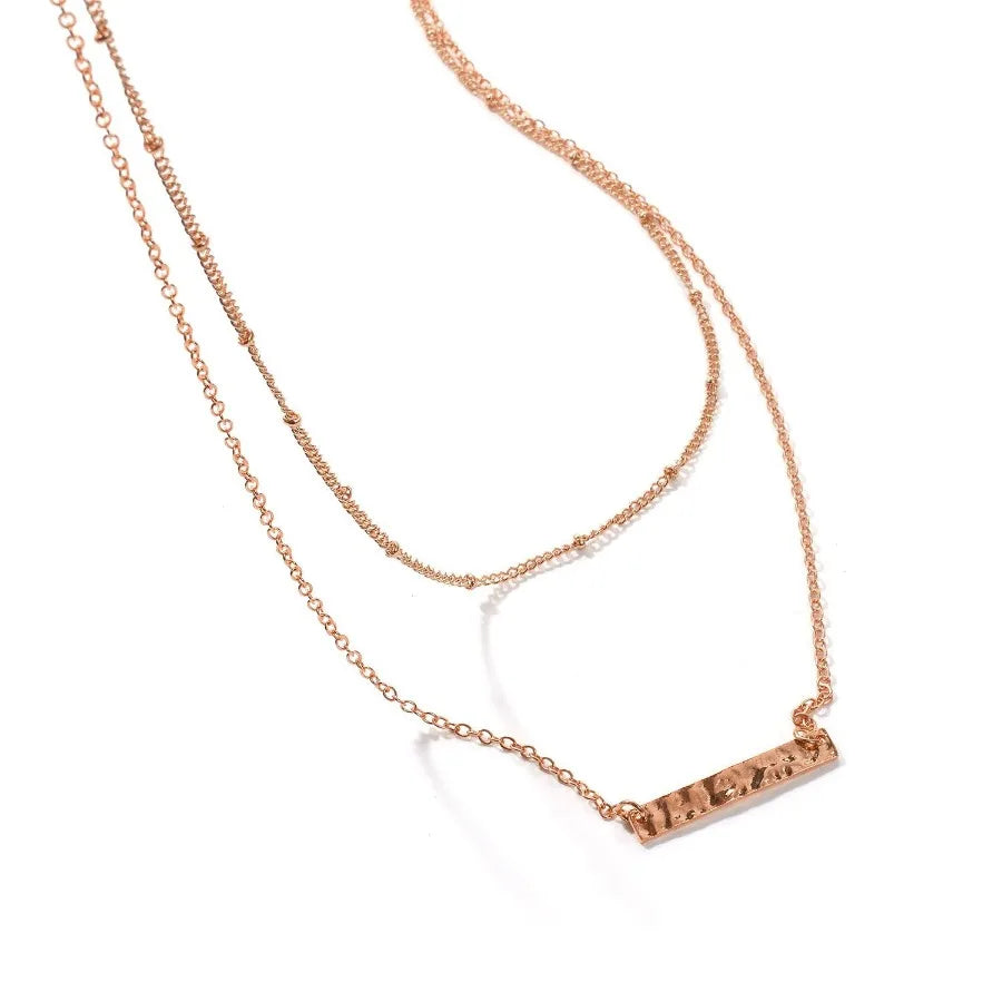 Layered Heart Necklace Pendant Handmade 18k Gold Plated Dainty Gold Choker Arrow Bar Layering Long Necklace for Women