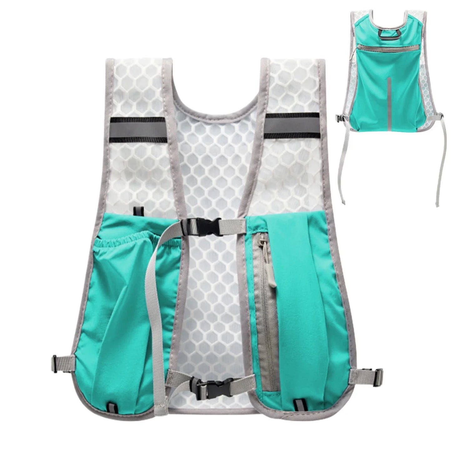 Running Vest Reflective Hydration Water Chest Pack Lightweight Running Water Bottle Storage Vest With Phone Holder Cycling Vest