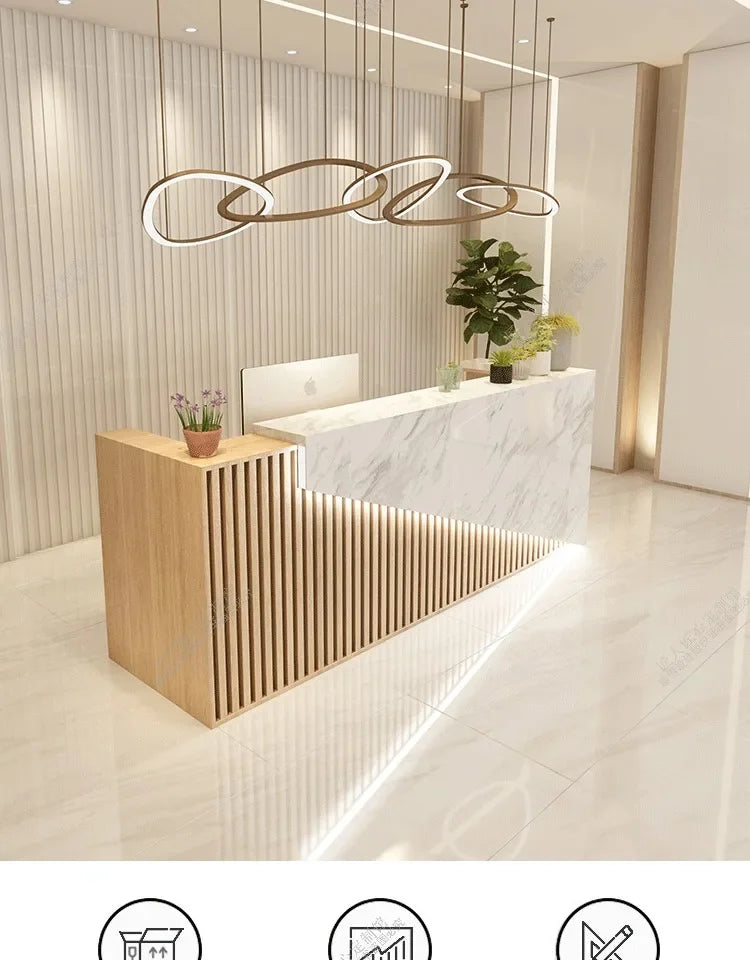 Spa Reception Furniture Minimalist Beauty Salon Storage Aesthetic Supermarket Counter Table Luxury Office Lectern Simple Cafe