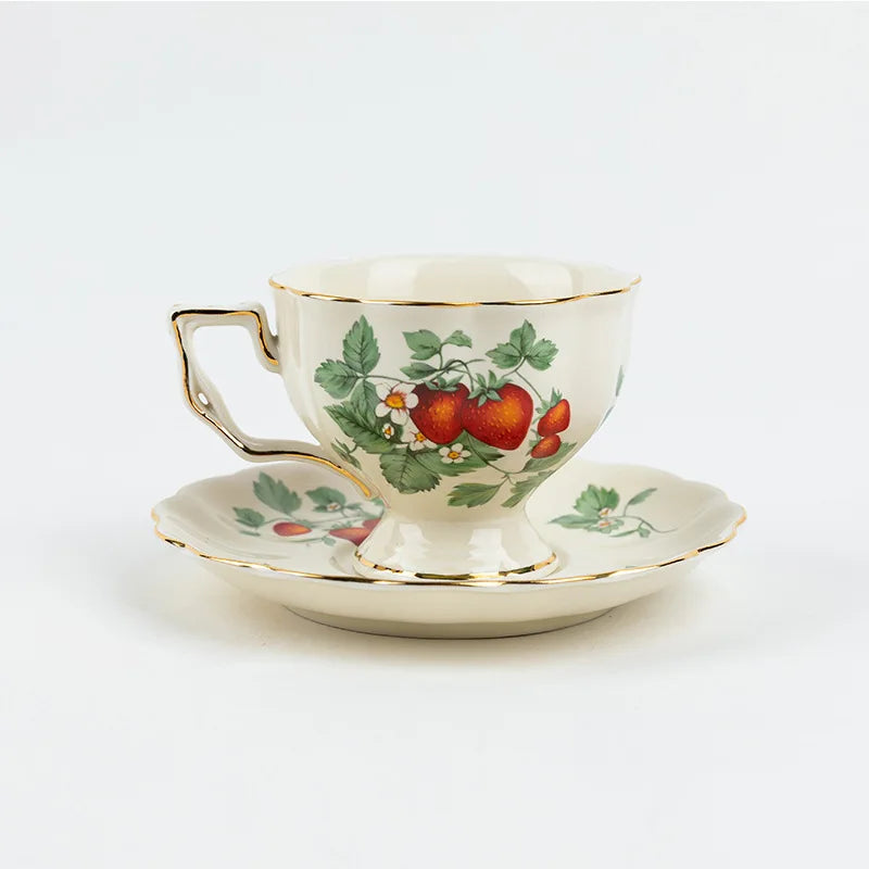 European Retro Coffee Cup & Saucer Set