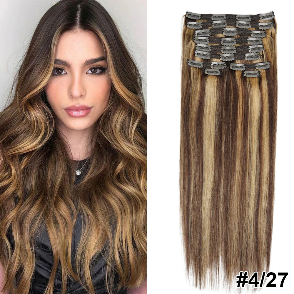 Doreen 160G 200G 240G Volume Series Brazilian Machine Remy Straight Clip In Human Hair Extensions Full Head 10Pcs 16 to 24 Inch