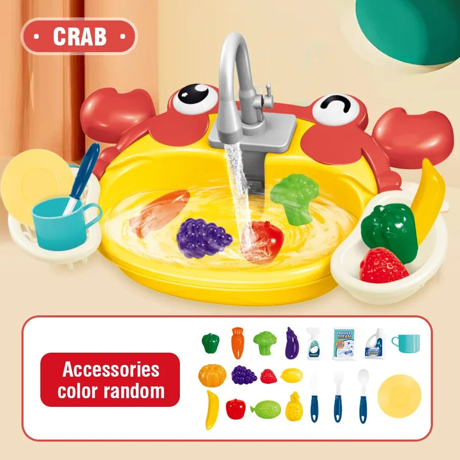 Kitchen Sink Toys Pretend Play Electric Dishwasher Mini Kitchen Food Household Toy Playset Children Role Play Kids Girl Toys