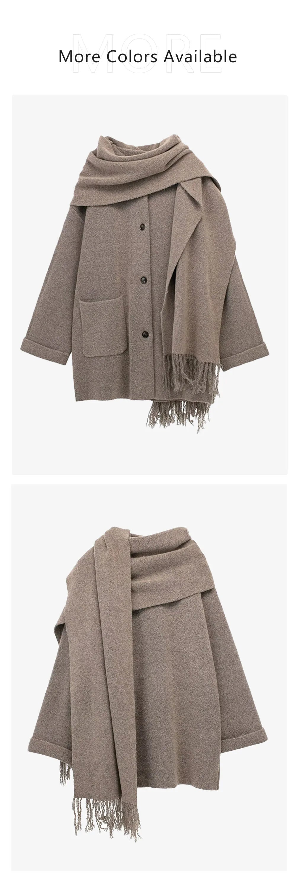 Women's Scarf Short Knitted Coat