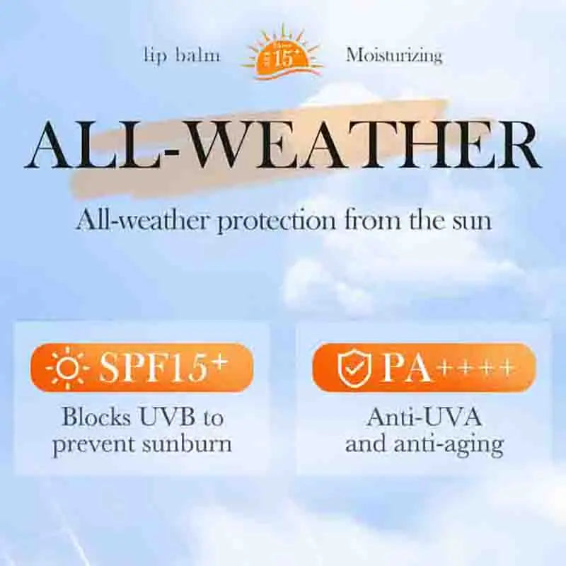 SADOER Spf 15+ Lip Sunscreen Solar Blocker Moisturising Lip Balm