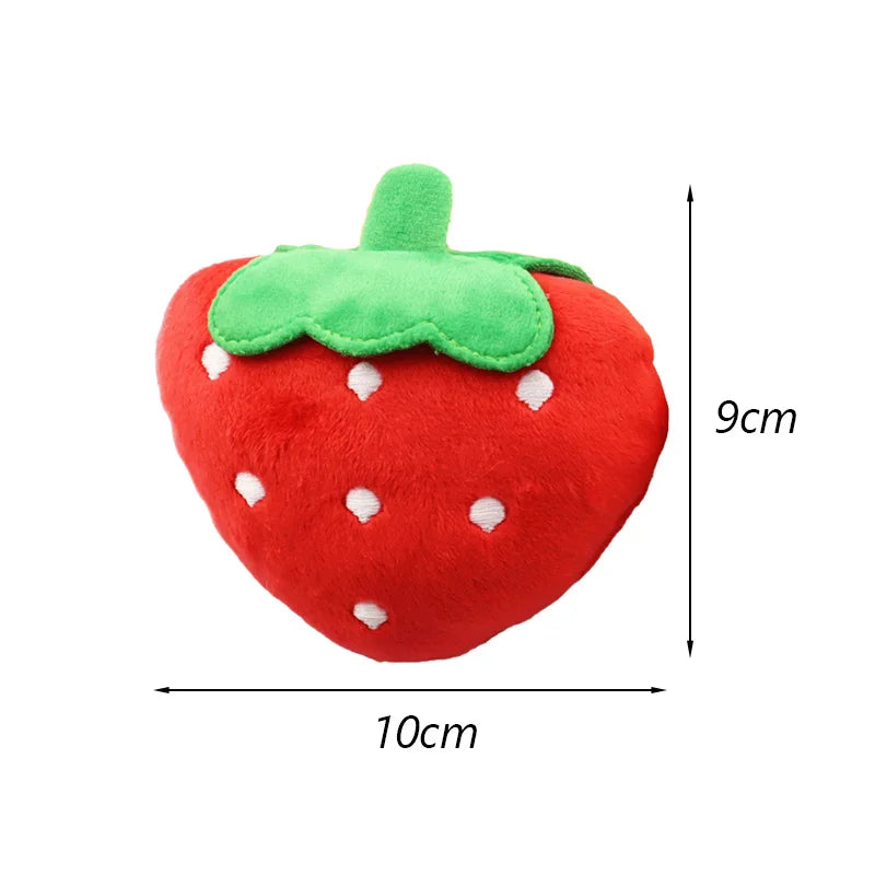Plush Fruit-Shaped Dog Toy – Squeaky Chew Toy for Small & Medium Dogs, Teeth-Cleaning Pet Toy for Puppies and Cats