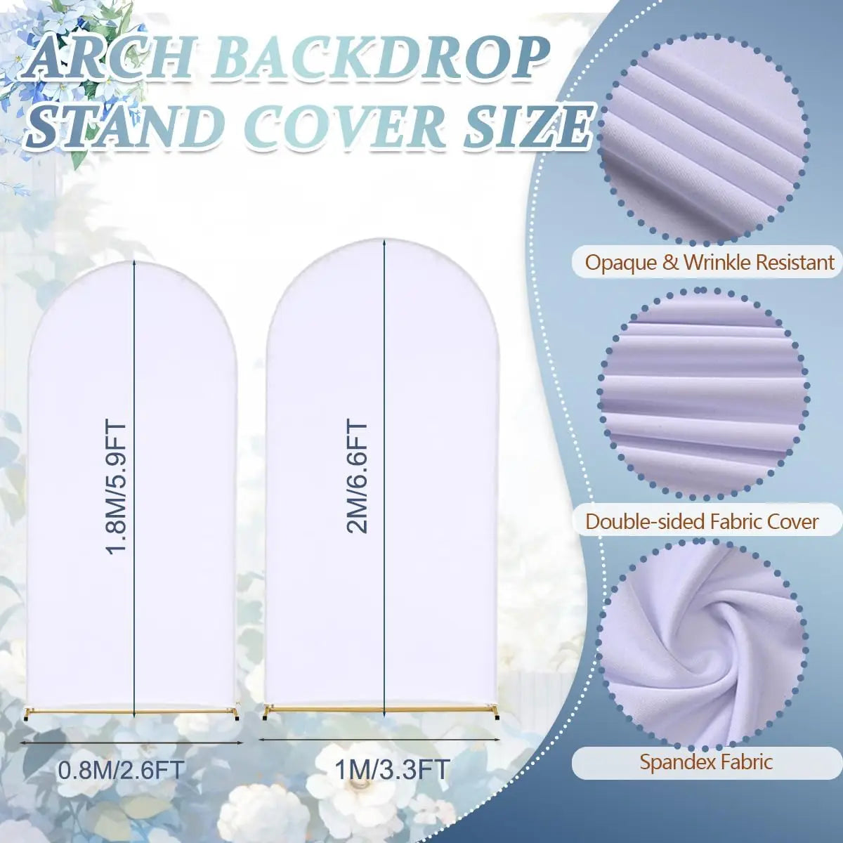Arch Backdrop Stand and Cover Set 6.6FT 6FT Wedding Arch Frame Balloon Arch Stand for Birthday Party Graduation Decorations