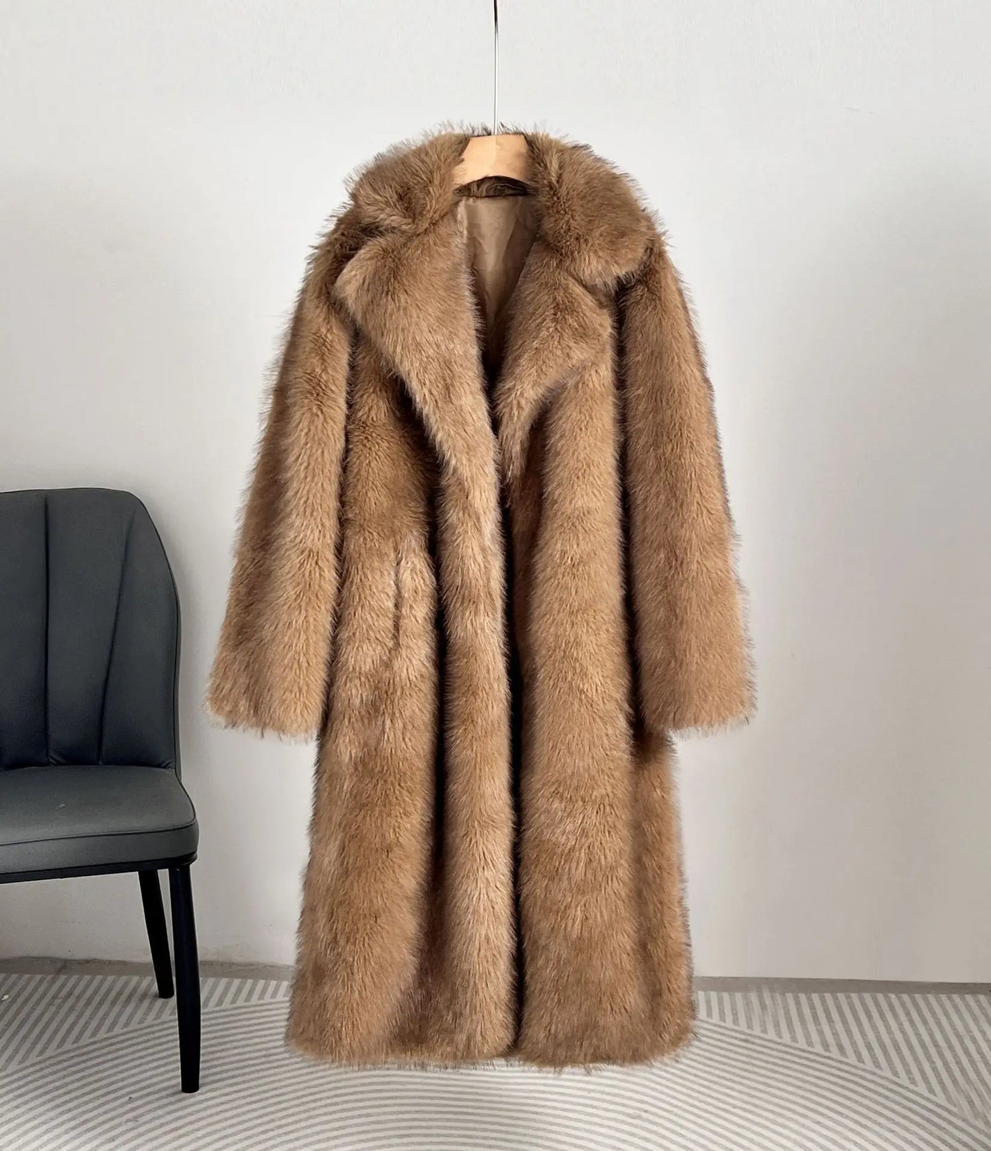 Fur Coat European Style Lapel