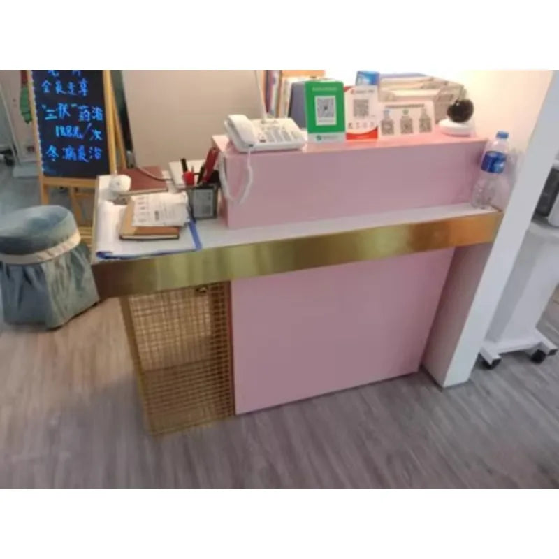 Counter commercial, store small simple beauty salon front desk reception desk