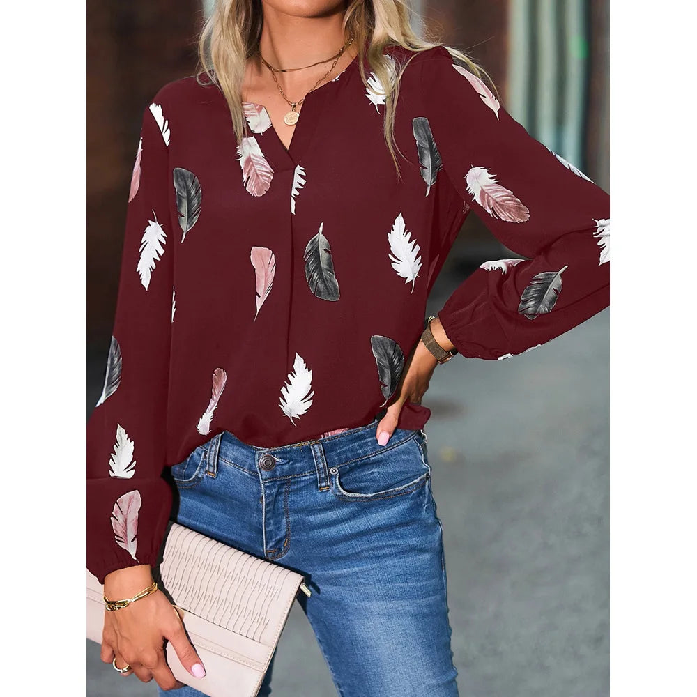 Feather Pattern Blouse