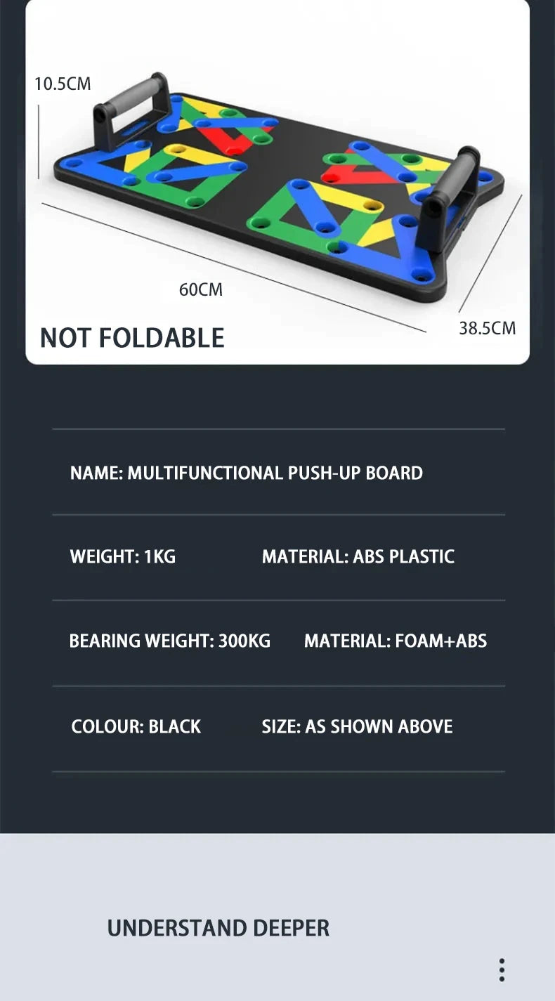 Portable Multifunctional Push-up Board Set With Handles