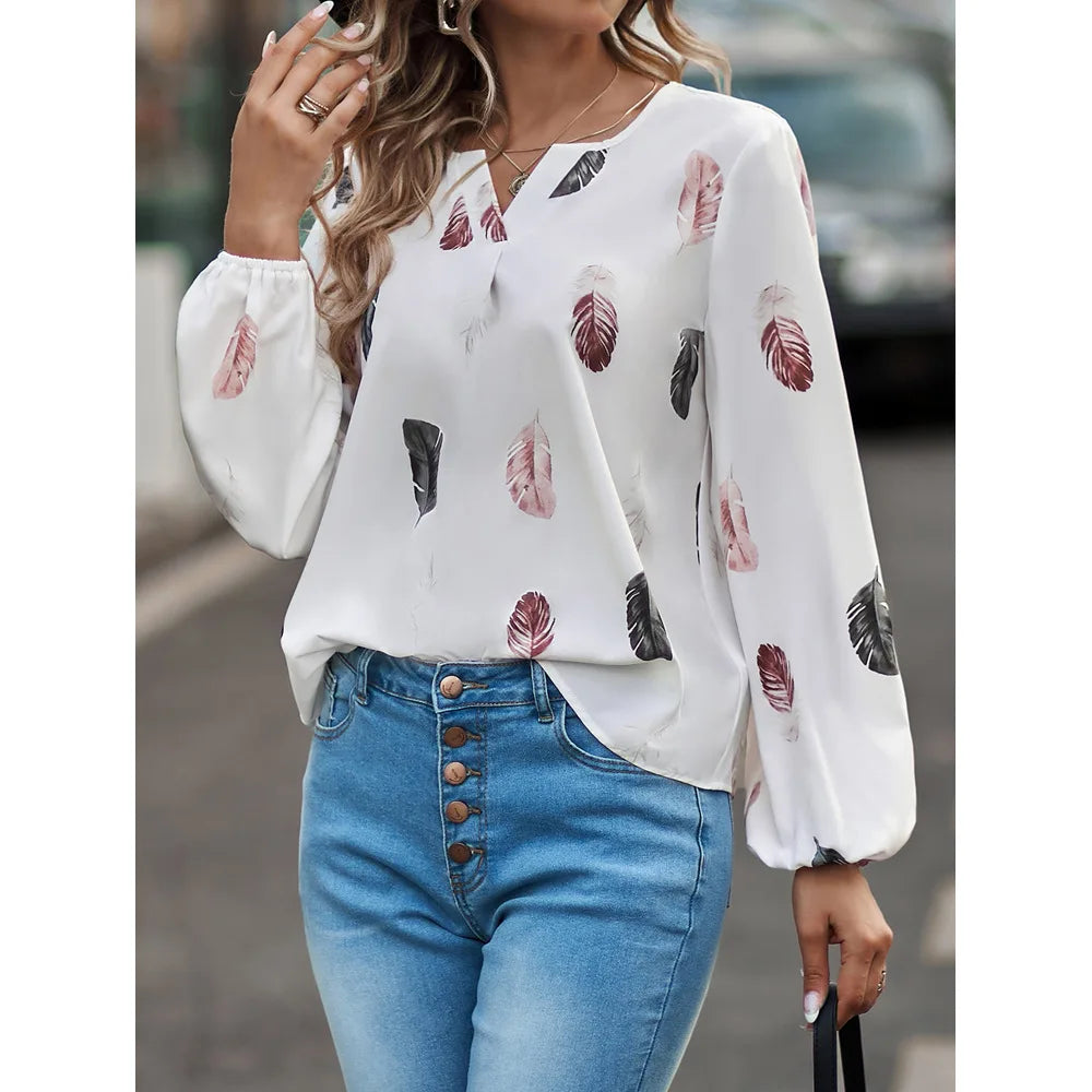 Feather Pattern Blouse