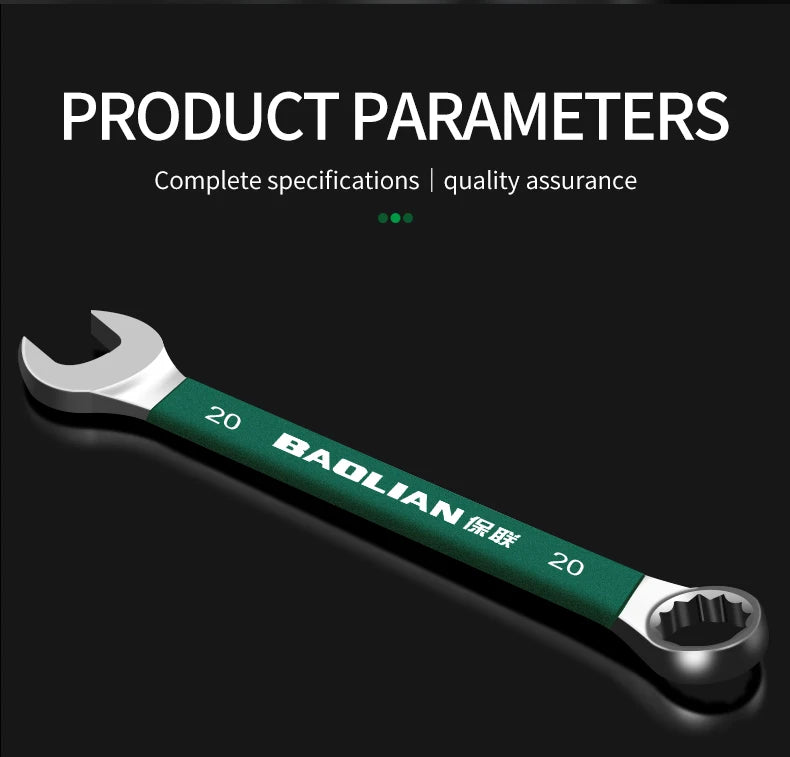 BaoLian Durable Wrench 8-30mm Plum Blossoms Open Combination Wrench Two-Way Double Fast Wrench Auto Repair Tools