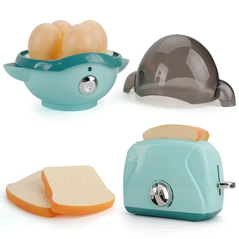 Kitchen Toys Set Kids Pretend Play Home Appliances Washing Machine Toaster Microwave Juicer Egg Cooker Girls Boys Play House Toy