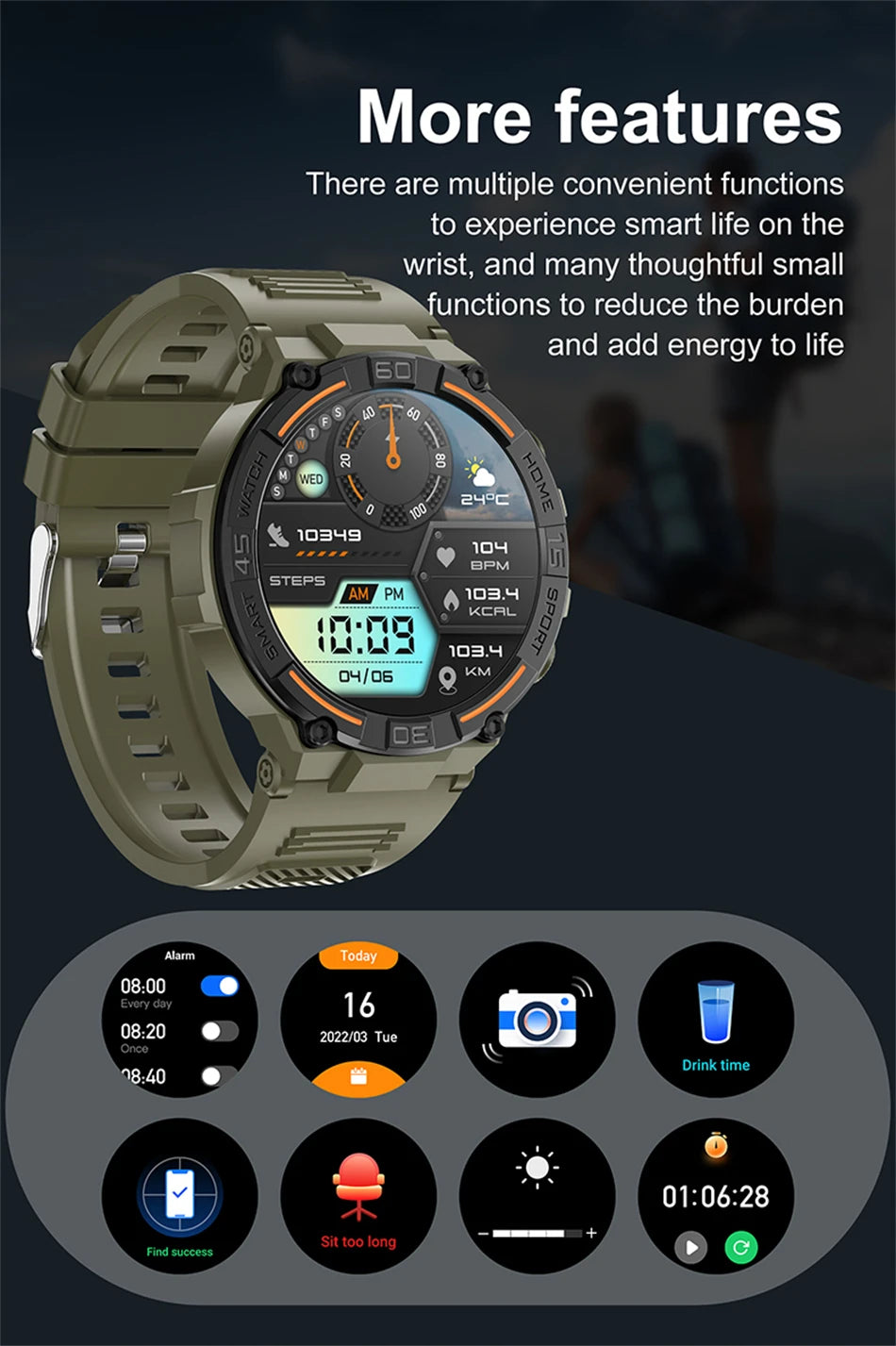 360 HD Smart Watch For Android IOS