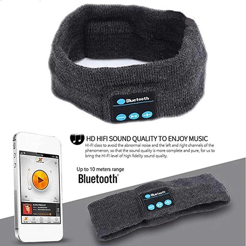 Wireless Stereo Bluetooth 5.0 Running Headband Eye Mask With Mic
