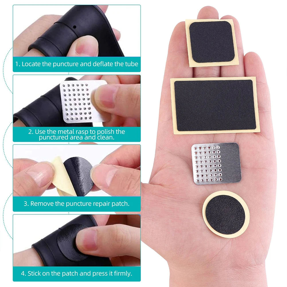 Bicycle Tire Repair Tool Glue Free Tire Patch Bike Flat Tire Repair Kit Rubber Puncture Patches Mountain Bike Accessories