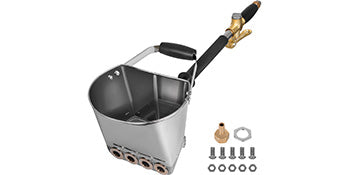 Vevor Spray Gun for Painting Walls Ceilings Cement Mortar Sprayer Plaster Hopper Gun With 4 Jet Hopper Ladle Construction Tool