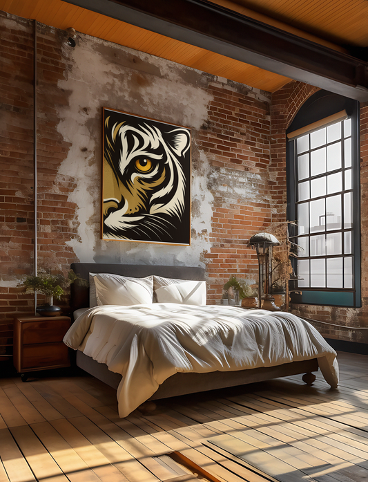 Lion Eye Wall Art - Bold Animal Portrait Poster - Modern Wildlife Decor
