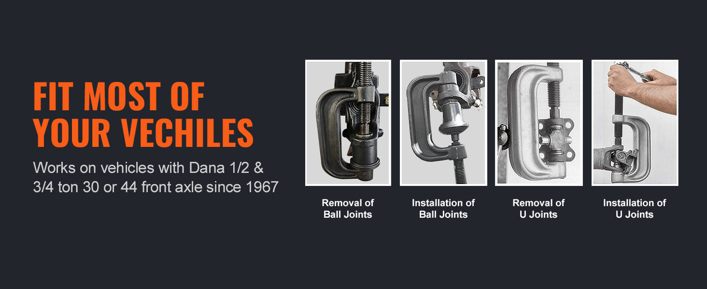 VEVOR 25 PCS Ball Joint Press Kit C-press Ball Joint Tools Steel Brake Anchor Pins Press and Removal Tools with Case