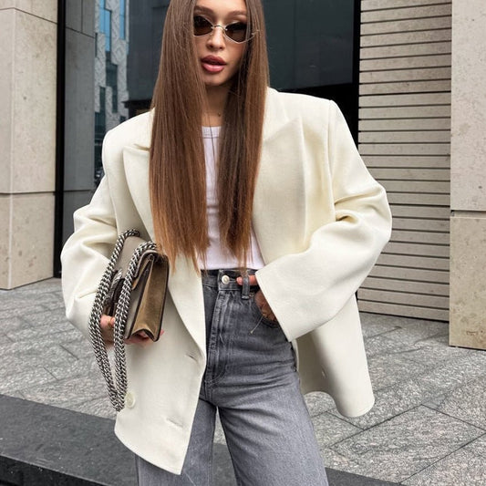 Niche Design Casual White Small Suit Jacket