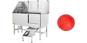 VEVOR 62 Inch Dog Grooming Tub Professional Stainless Steel Pet Dog Bath Tub With Steps Faucet & Accessories Dog Washing Station