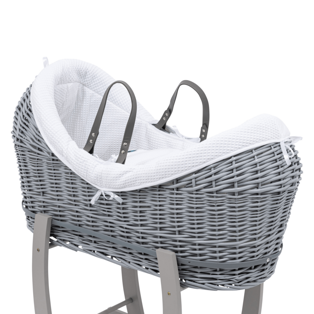 Pod White Waffle Moses Basket Bedding Set