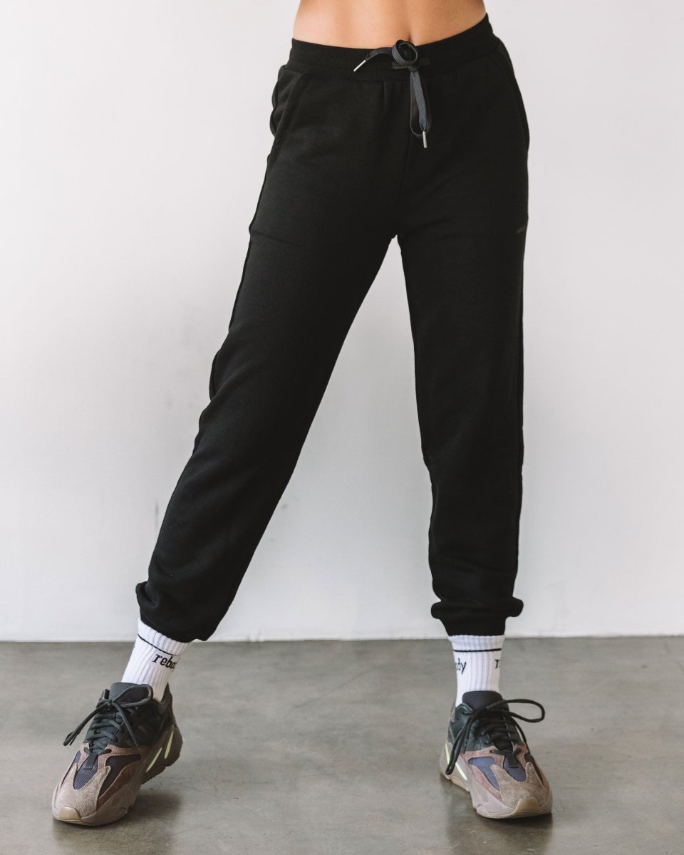 Rebody French Terry Sweatpants for Women - 7/8 Inseam, Baggy Fit, Pockets, Drawstring