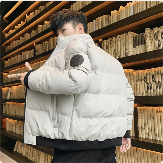 Men’s Cotton Winter Jacket – Warm Korean Style Puffer Coat