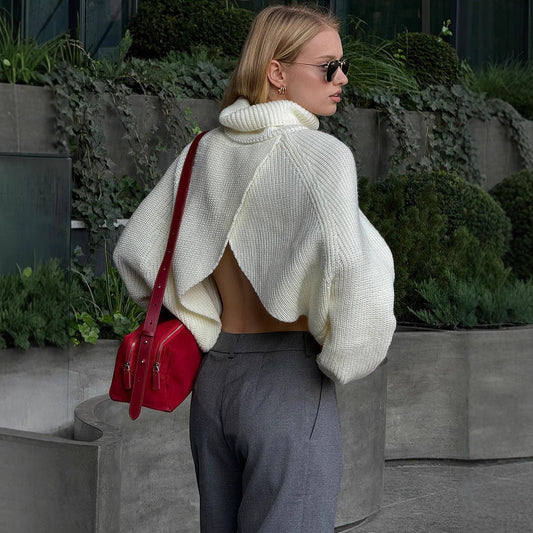 Women’s White Pullover Loose Sweater
